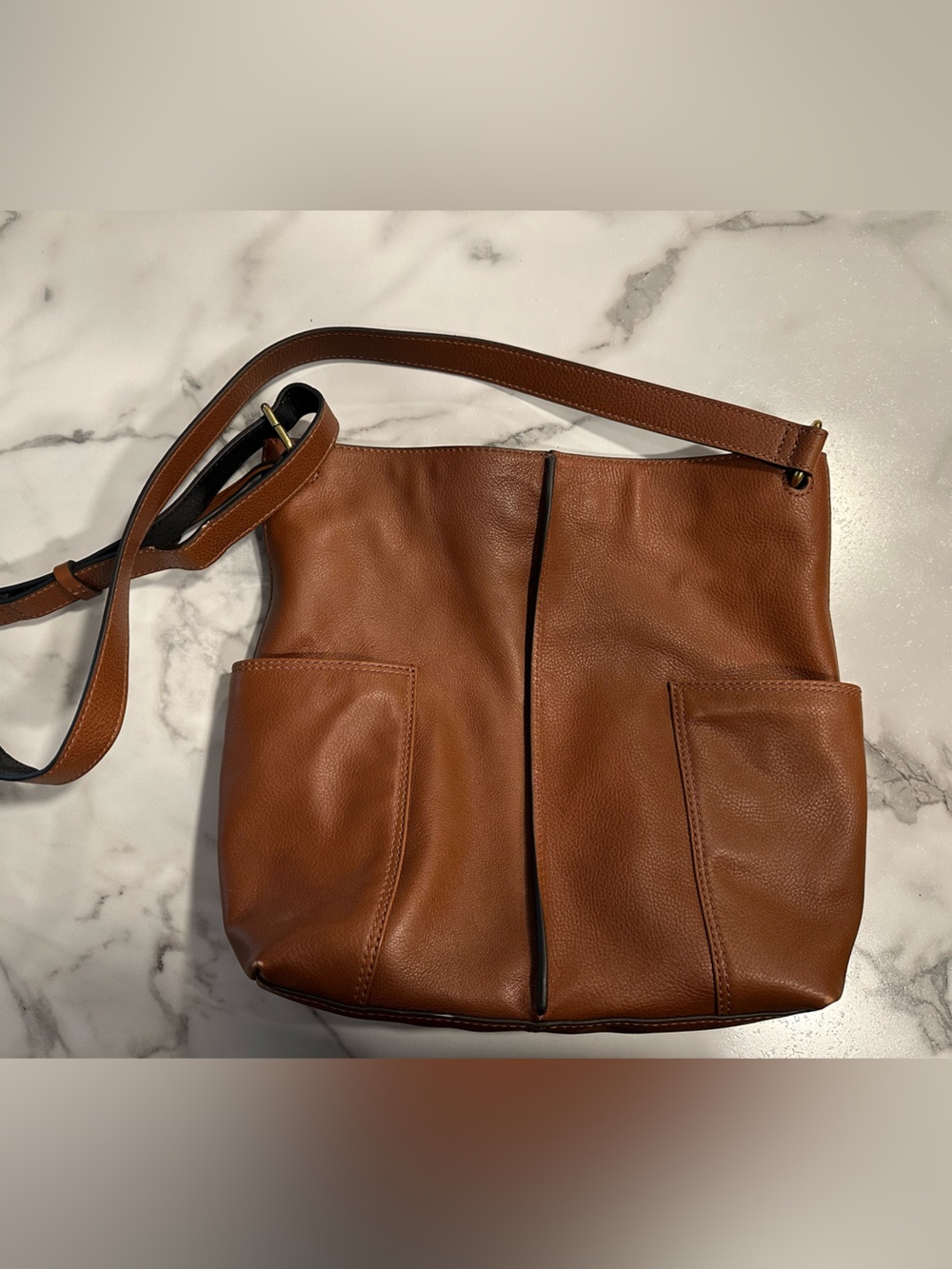 Fossil Brown Leather Tote Bag